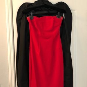 Chiara Boni La Petite Robe Red Strapless Gown